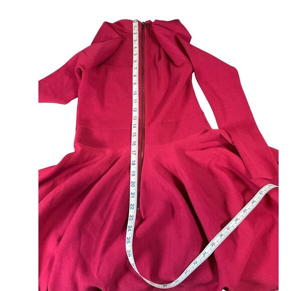 Ted Baker Vienna Sweetheart Neckline Flare Dress Dark Pink Medium Knee Length - Picture 12 of 16